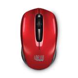 Adesso iMouse S50 Wireless Mini Mouse, 2.4 GHz Frequency/33 ft Wireless Range, Left/Right Hand Use, Red (IMOUSES50R)