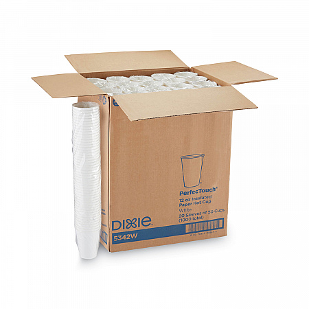 PerfecTouch Hot/Cold Cups, 12 oz, Paper, White, 50/Bag, 20 Bags/Carton (5342W)