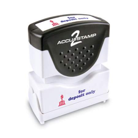ACCUSTAMP2 Pre-Inked Shutter Stamp, Red/Blue, FOR DEPOSIT ONLY, 1 5/8 x 1/2 (035523)