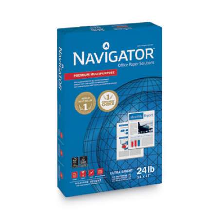 Navigator Premium Multipurpose Copy Paper, 97 Bright, 24 lb, 11 x 17, White, 500 Sheets/Ream, 5 Reams/Carton (NMP1724)