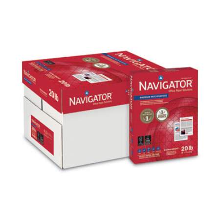 Navigator Premium Multipurpose Copy Paper, 97 Bright, 20 lb, 8.5 x 11, White, 500 Sheets/Ream, 10 Reams/Carton, 40 Cartons/Pallet (NMP1120PLT)