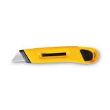 COSCO Plastic Utility Knife with Retractable Blade and Snap Closure, Yellow (091467)