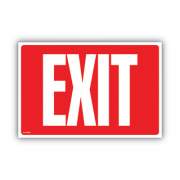 COSCO Glow-in-the-Dark Safety Sign, Exit, 12 x 8, Red (098052)
