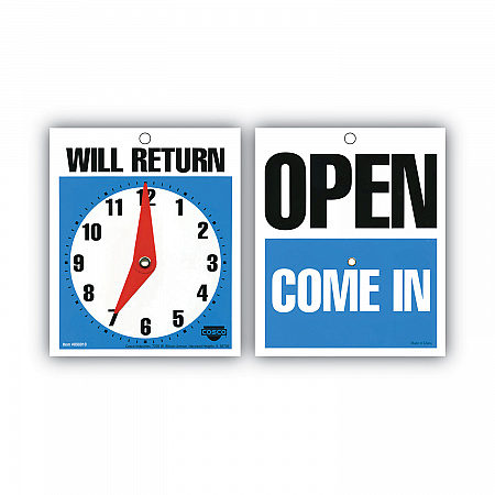 Will Return Later Sign, 5 x 6, Blue (098010)