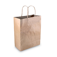 Premium Shopping Bag, Rope Handles, 8" x 4" x 10.25", Kraft, 50/Box (098375)