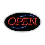 COSCO LED OPEN Sign, 10 1/2: x 20 1/8", Red and Blue Graphics (098099)