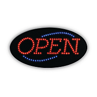 LED OPEN Sign, 10.5 x 20.13, Red and Blue Graphics (098099)