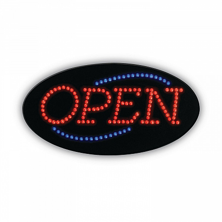 LED OPEN Sign, 10.5 x 20.13, Red and Blue Graphics (098099)