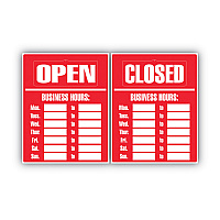 Business Hours Sign Kit, 15 x 19, Red (098072)