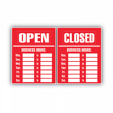 Business Hours Sign Kit, 15 x 19, Red (098072)