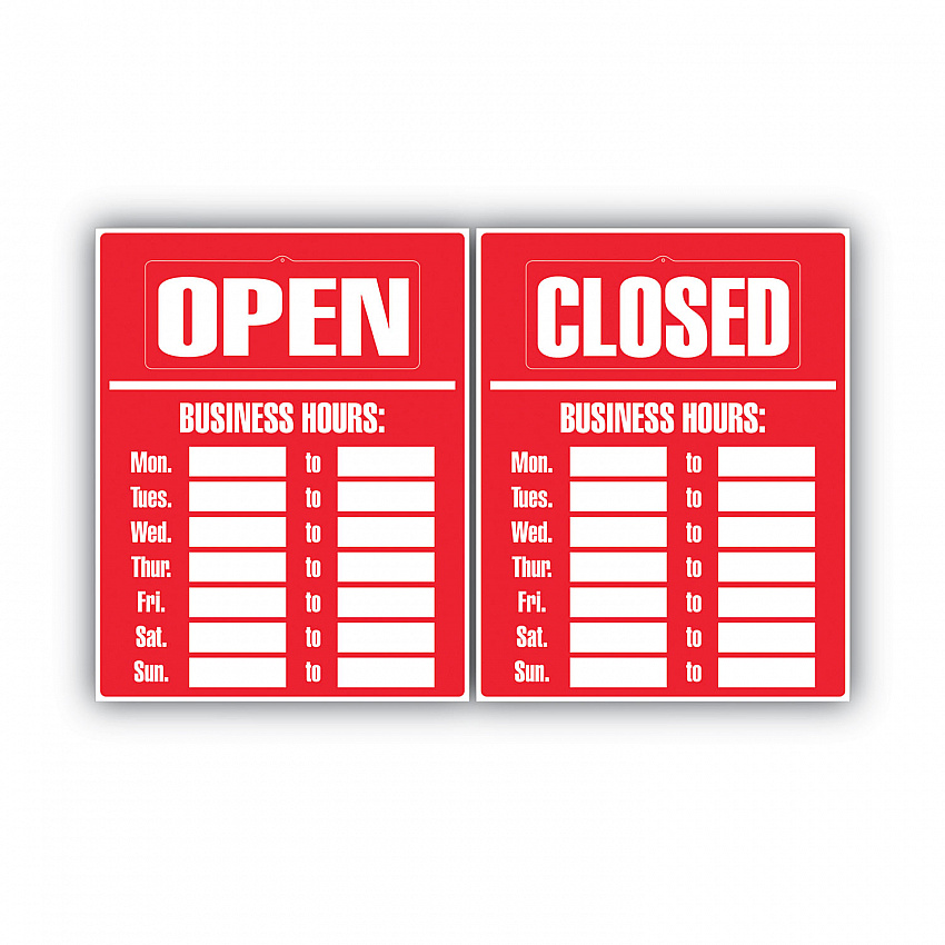 Business Hours Sign Kit, 15 x 19, Red (098072)