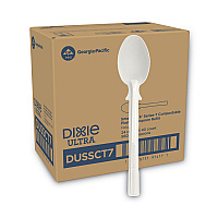 SmartStock Tri-Tower Dispensing System Cutlery, Heavyweight Spoon, Plastic, Natural, 40/Pack, 24 Packs/Carton (DUSSCT7)
