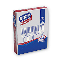 Plastic Cutlery, Heavyweight Fork, White, 100/Box (FH207)