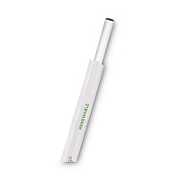 Jumbo Wrapped Paper Straw, 7.75", 6 mm Diameter, White, 3,000/Carton (EPSTP76WHT)