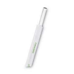 Eco-Products Jumbo Wrapped Paper Straw, 7.75", 6 mm Diameter, White, 3,000/Carton (EPSTP76WHT)