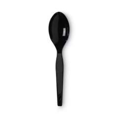 Dixie Plastic Cutlery, Heavy Mediumweight Teaspoons, Black, 1,000/Carton (TM517)