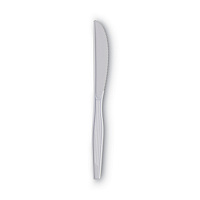 Plastic Cutlery, Heavy Mediumweight Knife, White, 1,000/Carton (KM217)