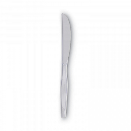 Plastic Cutlery, Heavy Mediumweight Knife, White, 1,000/Carton (KM217)