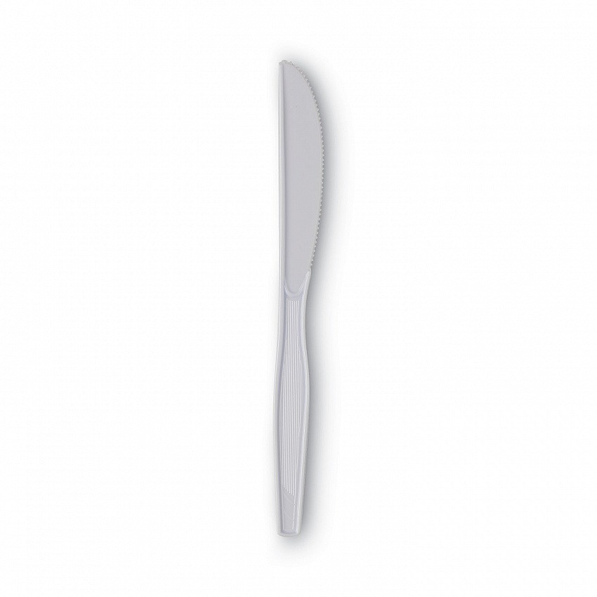 Plastic Cutlery, Heavy Mediumweight Knife, White, 1,000/Carton (KM217)