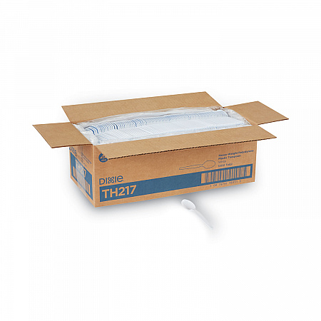 Plastic Cutlery, Heavyweight Spoon, White, 1,000/Carton (TH217)