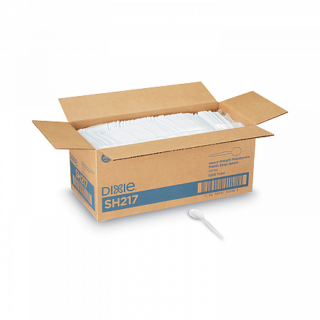 Plastic Cutlery, Heavyweight Soup Spoon, White, 1,000/Carton (SH217)