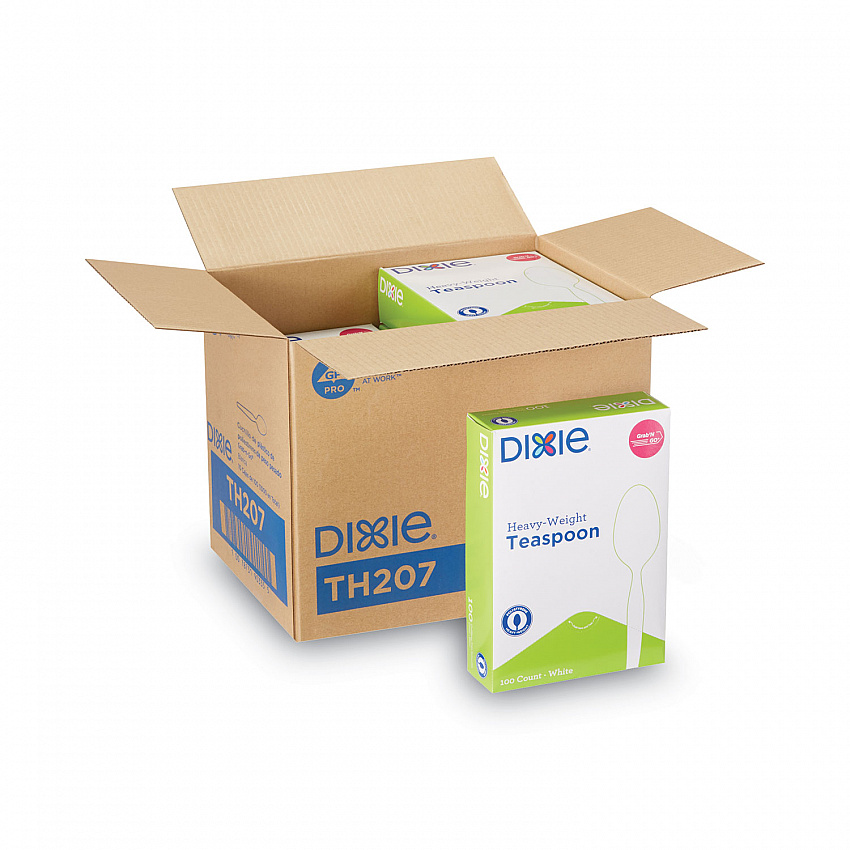 Plastic Cutlery, Heavyweight Spoon, White, 100/Box, 10 Boxes/Carton (TH207CT)