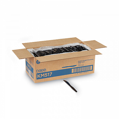Plastic Cutlery, Heavy Mediumweight Knife, Black, 1,000/Carton (KM517)