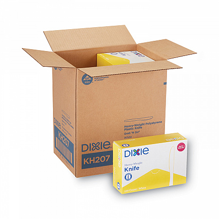 Plastic Cutlery, Heavyweight Knife, White, 1,000/Carton (KH207CT)