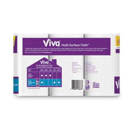 Viva Multi-Surface Cloth Choose-A-Sheet Kitchen Roll Paper Towels, 2-Ply, 11 x 5.9, White, 165/Roll, 6 Rolls/Pack, 4 Packs/Carton (53663)