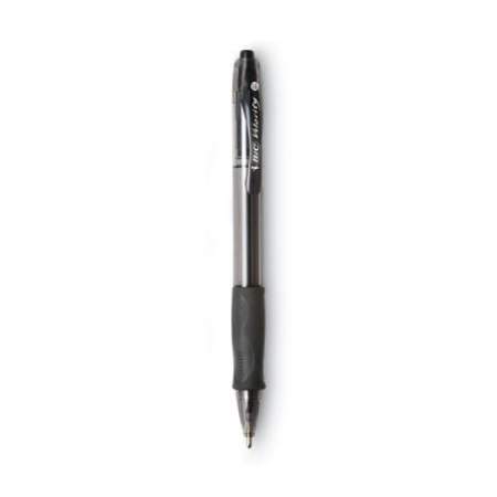 BIC GLIDE Bold Ballpoint Pen, Retractable, Bold 1.6 mm, Black Ink, Smoke Barrel, Dozen (VLGB11BK)