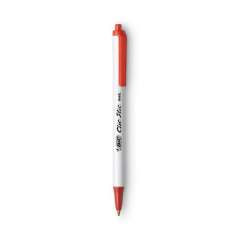 BIC Clic Stic Ballpoint Pen, Retractable, Medium 1 mm, Red Ink, White Barrel, Dozen (CSM11RD)