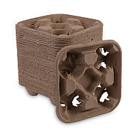Cup Carrier Tray, 8 oz to 32 oz, Four Cups, Kraft, 300/Carton (4CUPCARRIER)