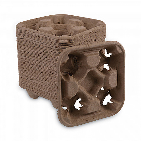 Cup Carrier Tray, 8 oz to 32 oz, Four Cups, Kraft, 300/Carton (4CUPCARRIER)