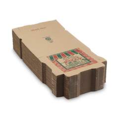 ARVCO Corrugated Pizza Boxes, Storefront, 10 x 10 x 1.75, Brown/Red/Green, 50/Carton (7102504)