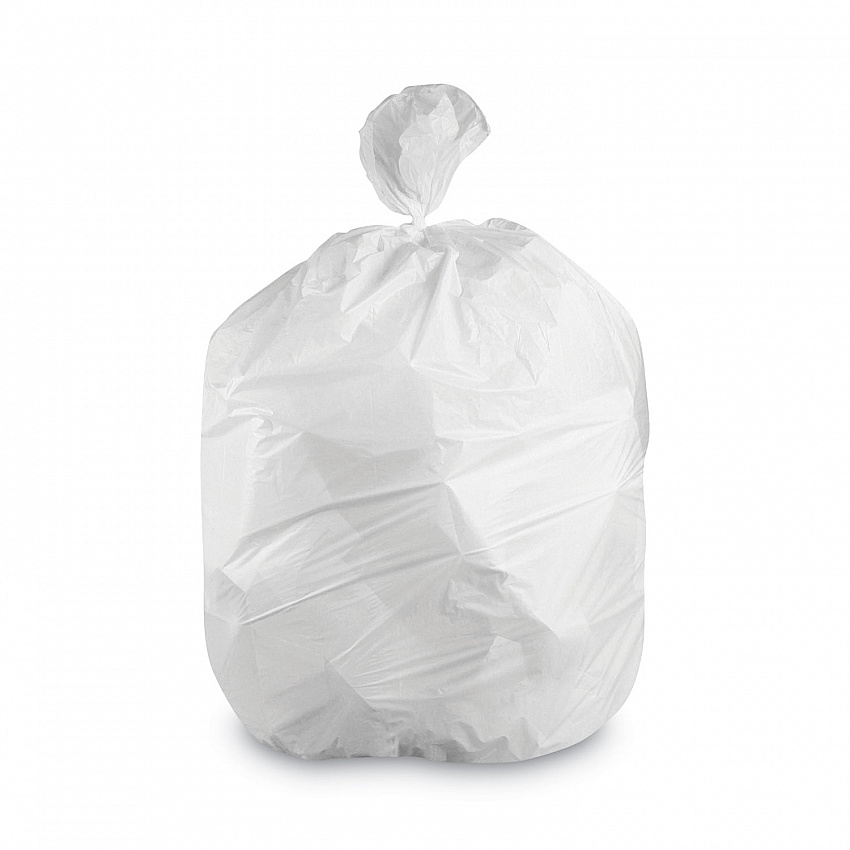 Linear Low-Density Can Liners, 35 gal, 1.4 mil, 33" x 45", White, Flat Pack, 200/Carton (H32W)