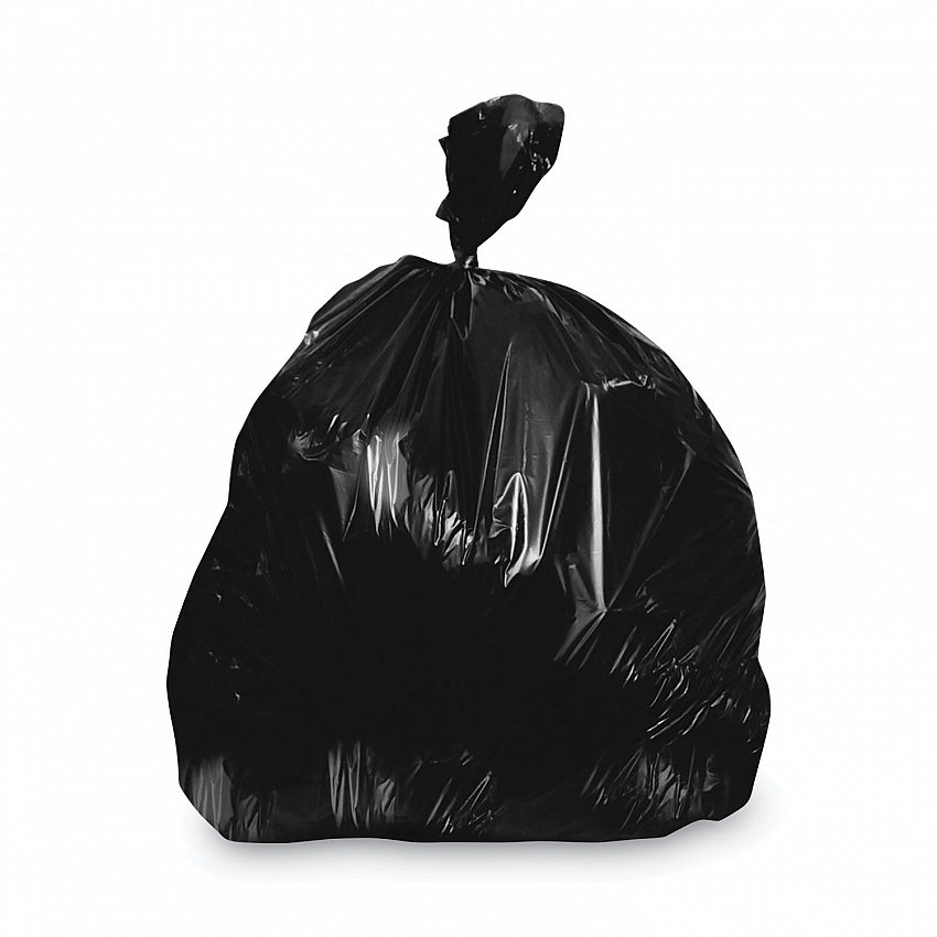 Linear Low-Density Can Liners, 30 gal, 1.25 mil, 30" x 36", Black, Flat Pack, 200/Carton (H6036PK)