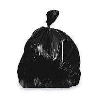 Linear Low-Density Can Liners, 33 gal, 1.5 mil, 33" x 39", Black, Flat Pack, 250/Carton (H6639AK)