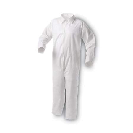 KleenGuard A35 Liquid and Particle Protection Coveralls, Zipper Front, X-Large, White, 25/Carton (38919)