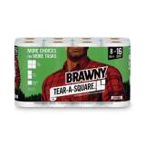 Brawny Tear-A-Square Perforated Kitchen Roll Towels, 2-Ply, 5.5 x 11, 128 Sheets/Roll, 8 Rolls/Pack (442135)