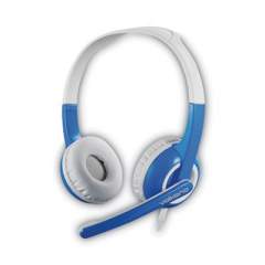 Volkano Chat Junior Series Stereo Computer Headset with Animated Shark Cable-Jack Protector, Binaural, Over-the-Head, Blue/Gray (VK6512BL)