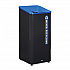 Sustain Decorative Refuse with Recycling Lid, 23 gal, Metal/Plastic, Black/Blue (2078980)