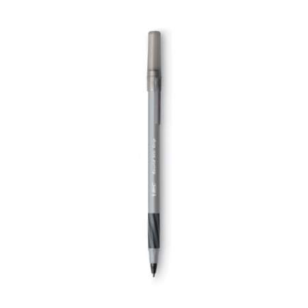 BIC Round Stic Grip Xtra Comfort Ballpoint Pen Value Pack, Easy-Glide, Stick, Medium 1.2 mm, Black Ink, Gray/Black Barrel, 36/PK (GSMG361BK)