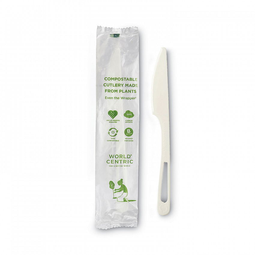 TPLA Wrapped Cutlery, Knife, Plastic, Light Beige, 750/Carton (KNPSI)