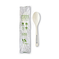 TPLA Wrapped Cutlery, Spoon, Plastic, Light Beige, 750/Carton (SPPSI)