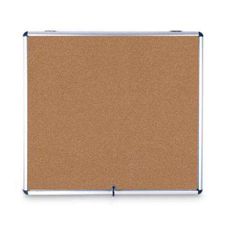 MasterVision Slim-Line Enclosed Cork Bulletin Board, 47 x 38, Aluminum Case (VT380101150)