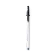 BIC Cristal Xtra Smooth Ballpoint Pen, Stick, Medium 1 mm, Black Ink, Clear Barrel, Dozen (MS11BK)