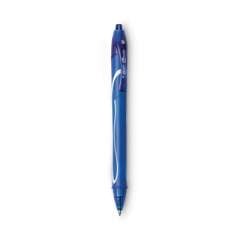 BIC Gel-ocity Quick Dry Gel Pen, Retractable, Medium 0.7 mm, Blue Ink, Blue Barrel, Dozen (RGLCG11BE)