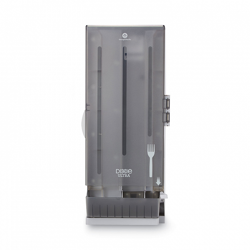 SmartStock Dining Utensil Dispenser, Holds 120 Forks, 10 x 8.78 x 24.75, Smoke (SSFPD120)