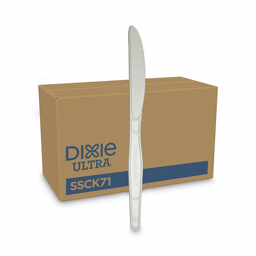 SmartStock Plastic Cutlery Refill, Knife, Natural, 40/Pack, 24 Packs/Carton (SSCK71)