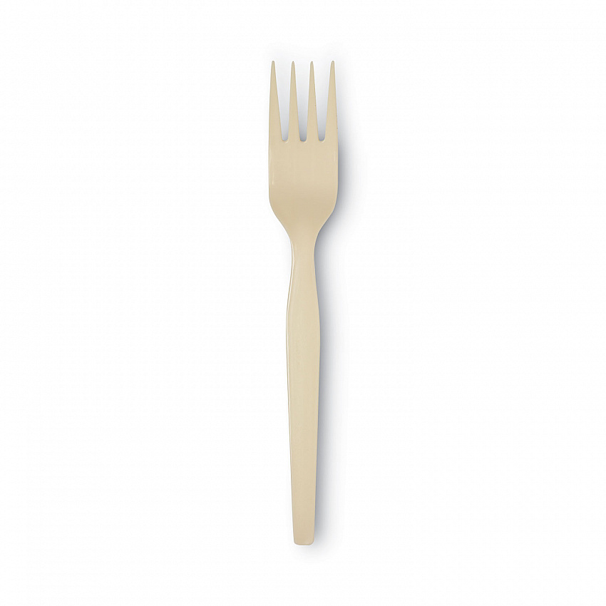 SmartStock Plastic Cutlery Refill, Series-O, Mediumweight Fork, Beige, 40/Pack, 24 Packs/Carton (SSF11B)